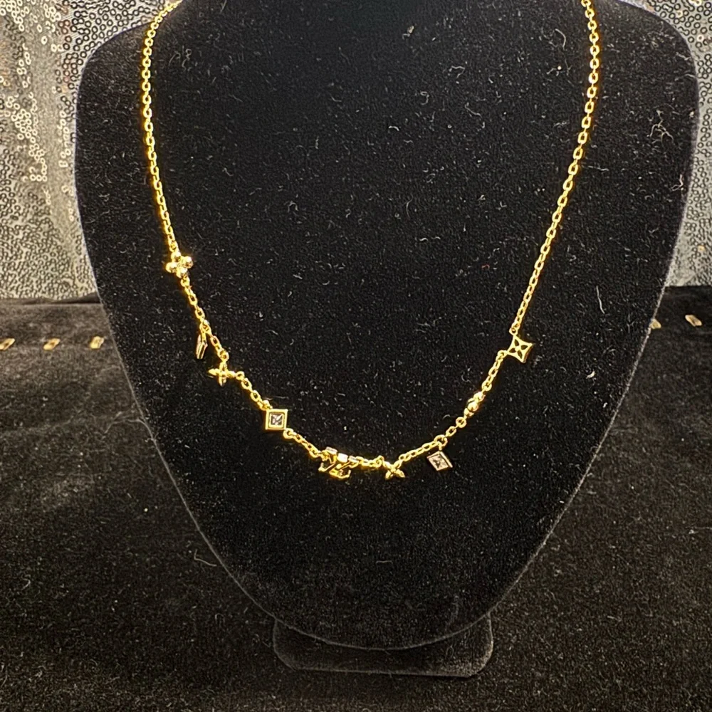 Louis Vuitton Gold Monogram Charm Necklace